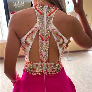 Pagent Dress white hand beaded hot pk wpkts Sz 2/4